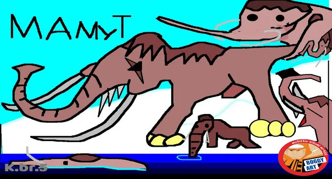 Artwork titled Mammoth by Bogdan Jovanovic - a prehistoric animal illustration